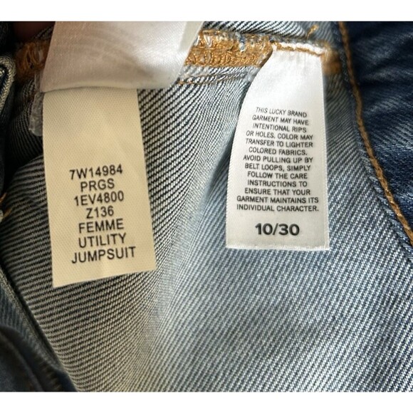 Lucky Brand Denim Overalls Utility Buttons Straight Leg Front Pockets 30 - Picture 11 of 11
